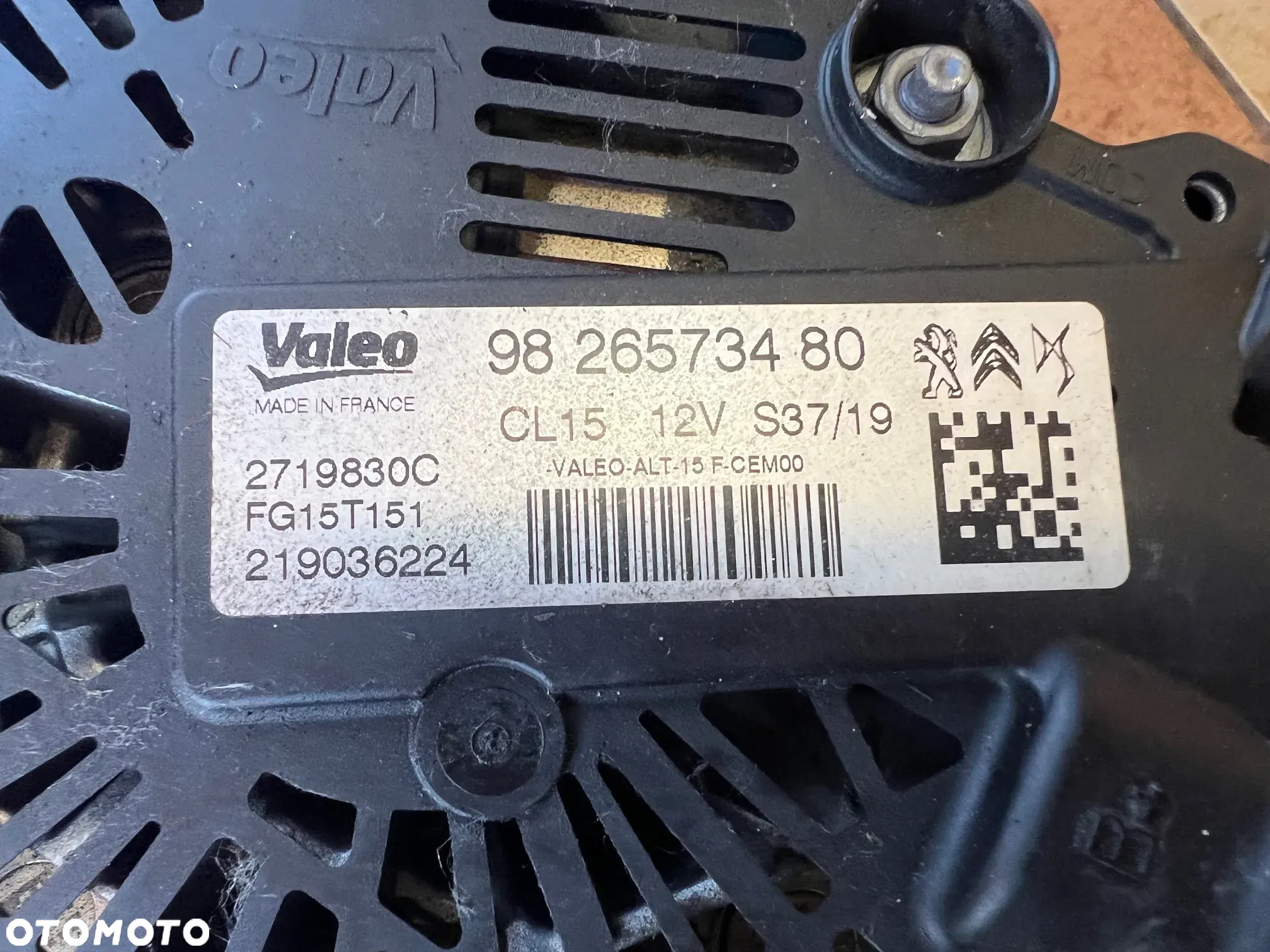 ALTERNATOR PEUGEOT 2008 II EXPERT PARTNER 1.2 THP 982657348 CL15 - 5