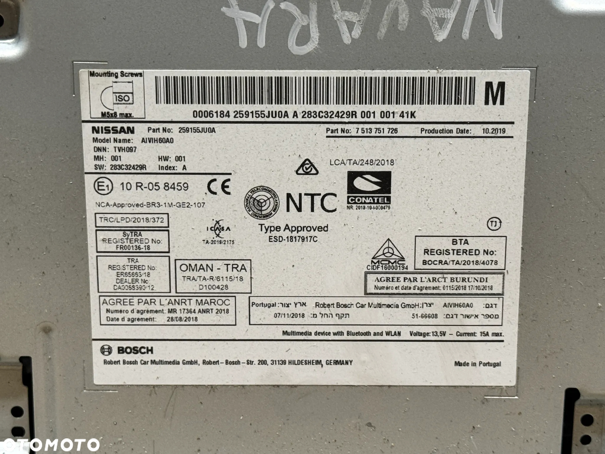 RADIO NAWIGACJA NISSAN NAVARA D23 259155JU0A 275004JA1A - 4