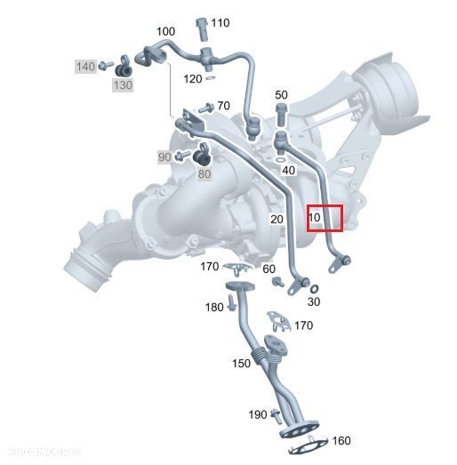 MERCEDES OM651 Przewod olejowy turbosprezarki OE - 2