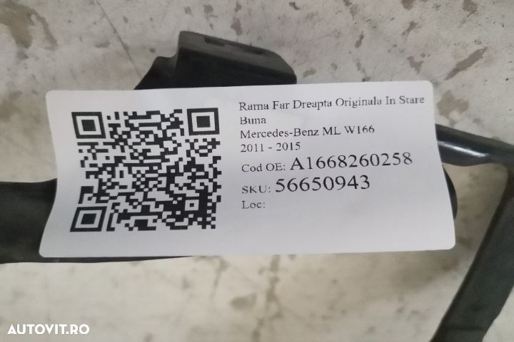 Rama Far Dreapta Originala In Stare Buna Mercedes-Benz  ML  W166 2011 - 7