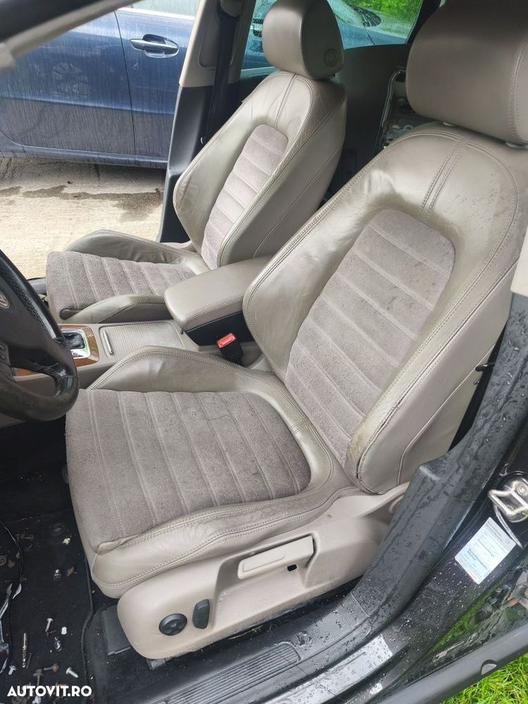 Scaune alcantara cu încălzire scaune față și banchetă Volkswagen Passat B6 / scaune piele Passat B6 - 1