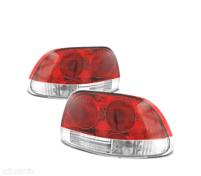 FAROLINS TRASEIRO PARA HONDA CRX DEL SOL 92-97 VERMELHO BRANCO LOOK LEXUS - 1
