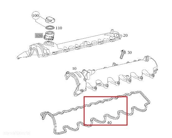 MERCDEES M137 M275 M277 M279 M285 Uszczelka pokrywy zaworow lewa - 2