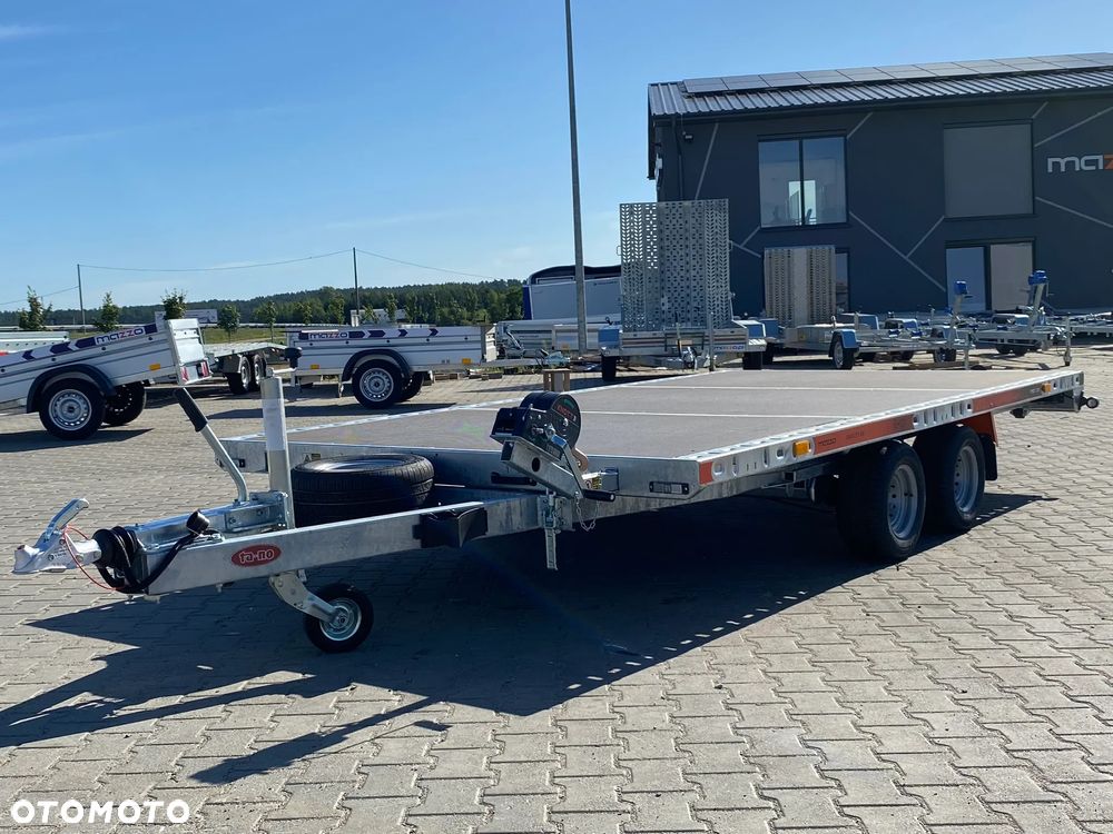 TA-NO DOSTAWA! Przyczepa laweta Gravity wym. 400x200, uchylna grawitacyjnie, SPAWANA, FULL LED, ryglowane najazdy HIT! - 3