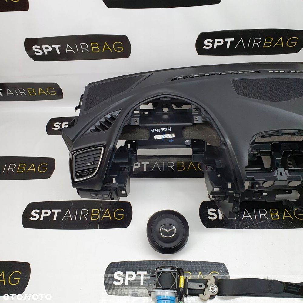 MAZDA 3 III BM DESKA ROZDZIELCZA KONSOLA KOKPIT PULPIT PODUSZKI AIRBAG AIR BAG PASY KIT SET - 2