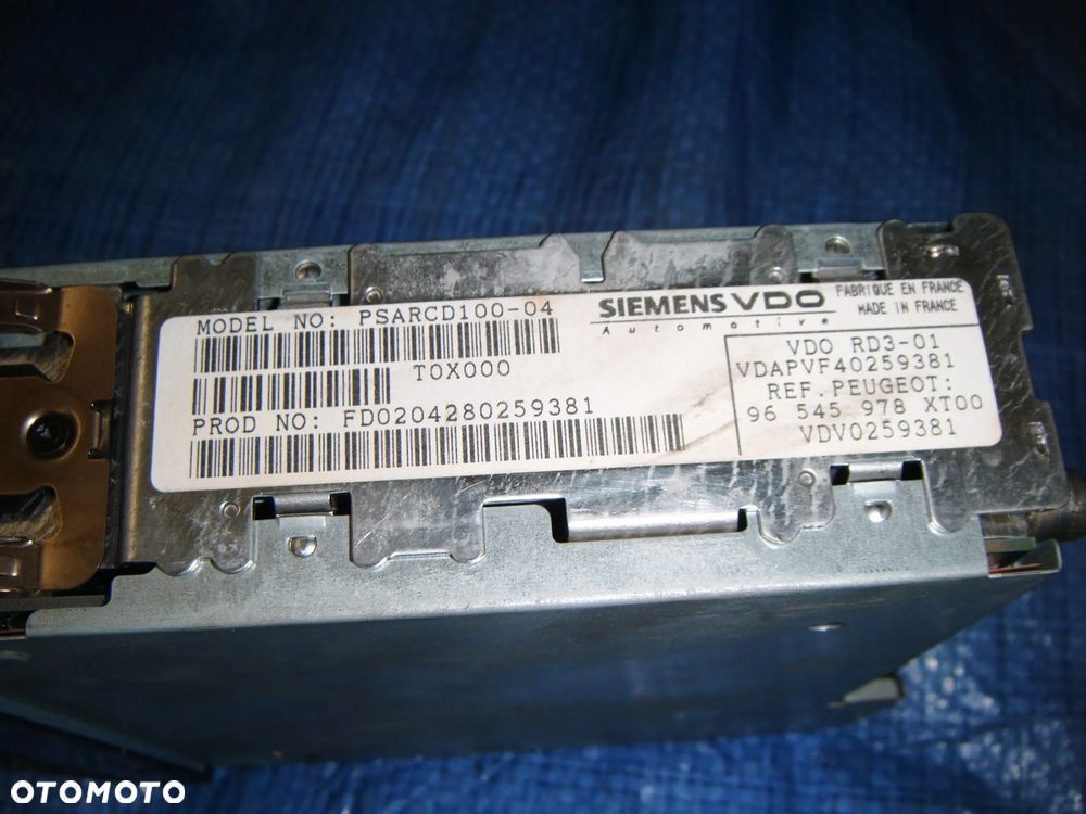 peugeot 307 radio cd fabryczne  96545978xt - 2