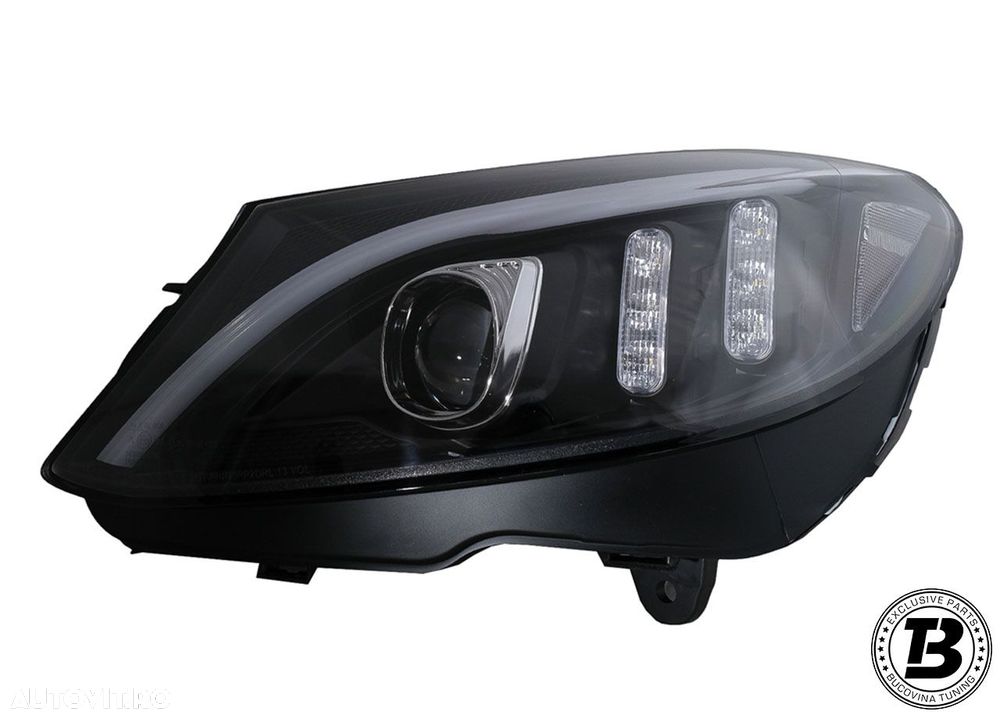 Faruri LED compatibile cu Mercedes C Class W205 Black Design - 12
