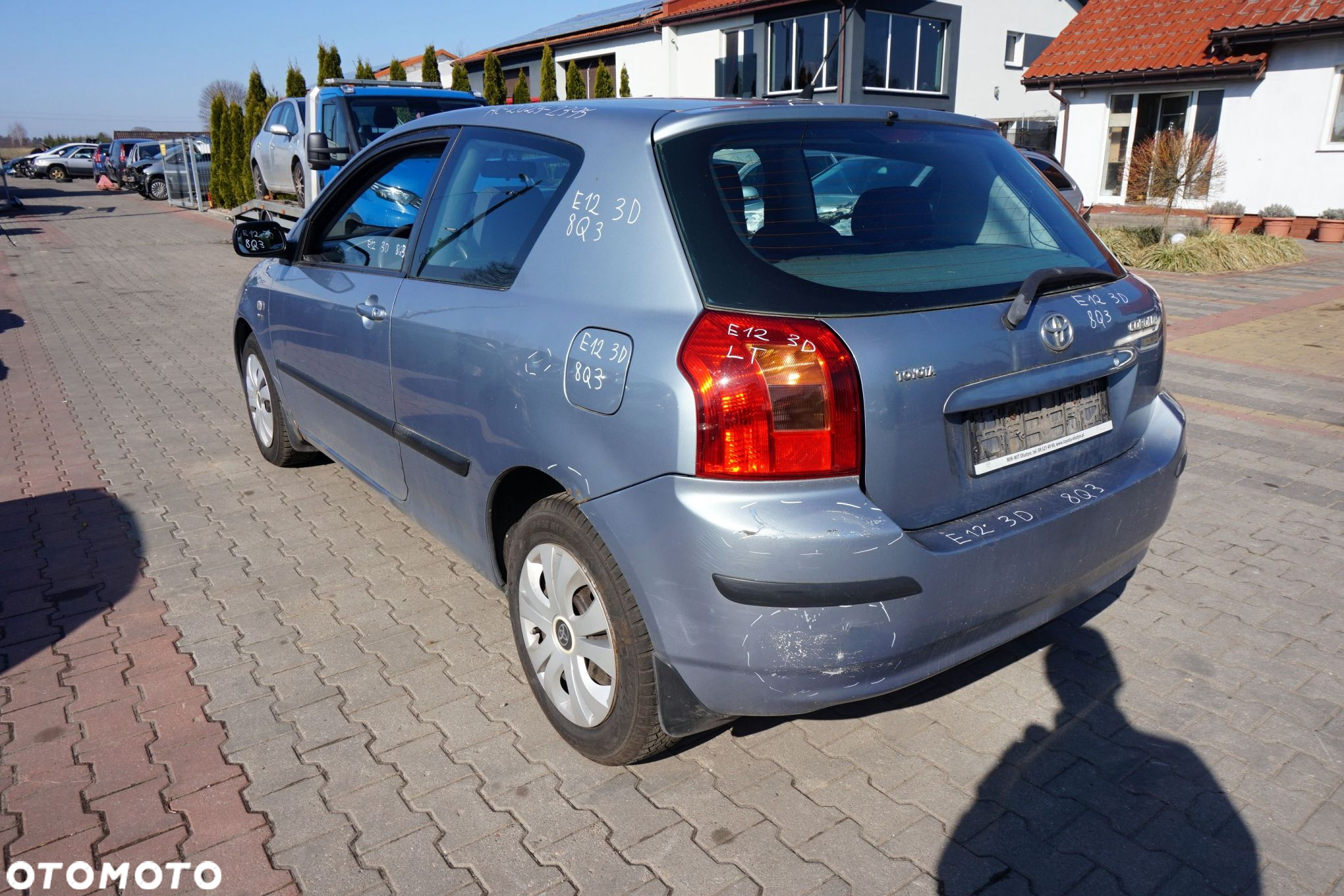 ZDERZAK TYLNY COROLLA E12 3D HB 8Q3  SREBRNY TOYOTA 2001-2004 - 2