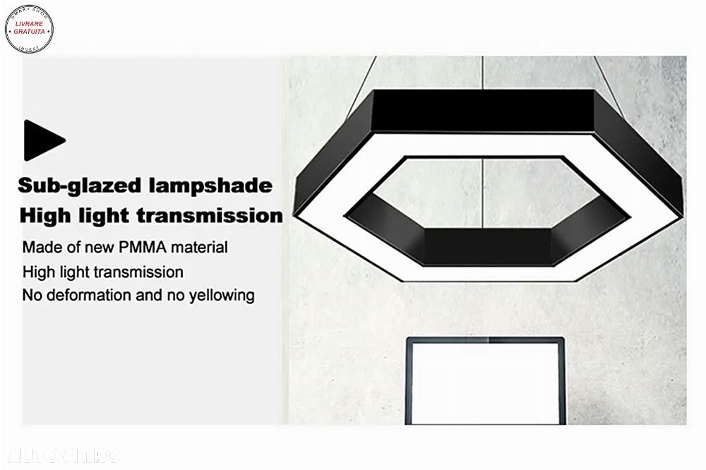 Candelabru Sistem de Iluminare Plafon Hexagon HoneyComb 6500K Diametru 60cm Reglab- livrare gratuita - 4