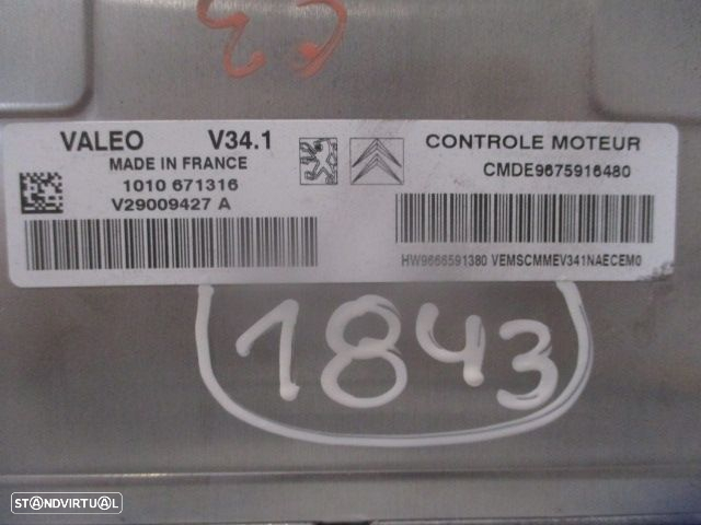 Centralina 9675916480  9666591380  96631233 9666952180  CITROEN C3 A51 FASE 1 2011 1.4I 75CV 5P VERMELHO VALEO - 4