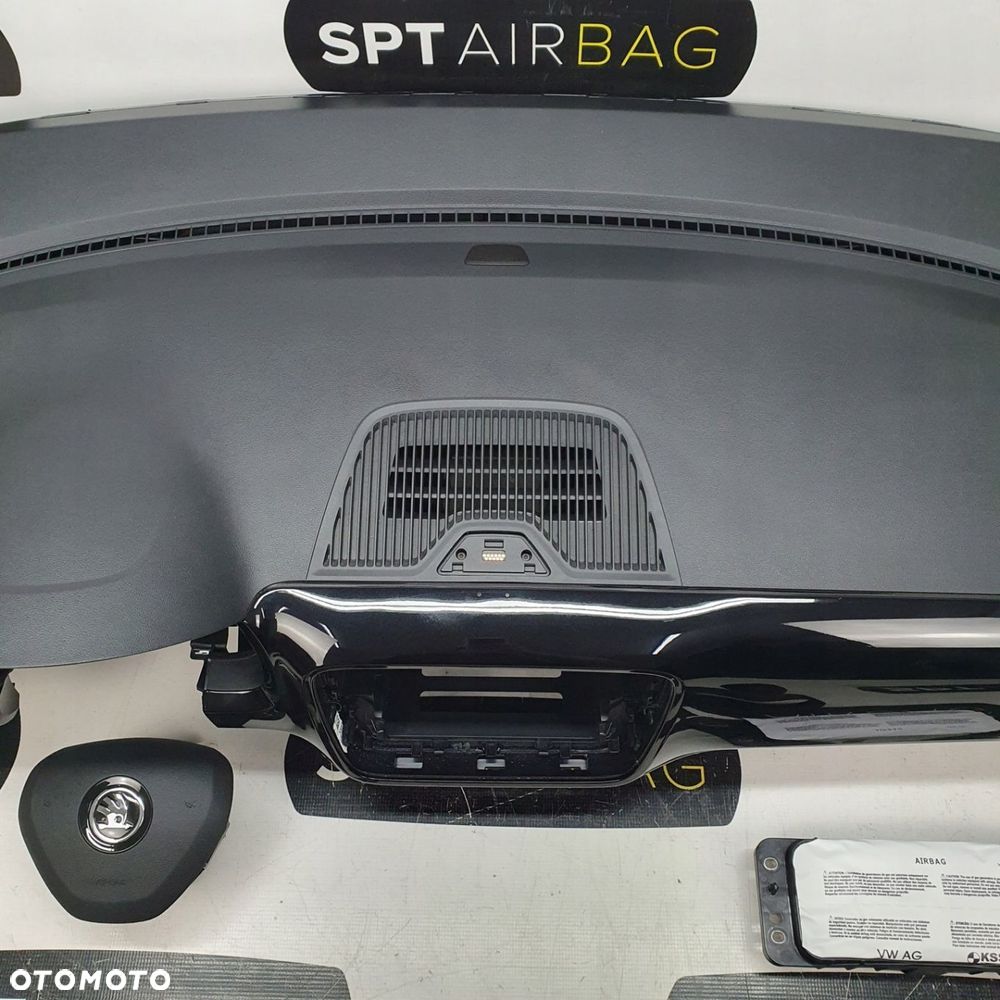 SKODA CITIGO DESKA ROZDZIELCZA KONSOLA KOKPIT PULPIT PODUSZKI AIRBAG AIR BAG PASY KIT SET - 3