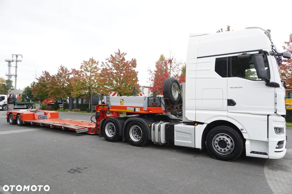 MAN TGX 28.510 6×2 / Naczepa niskopodwoziowa Kässbohrer LB2 TIEF-BETT / naczepa rozsuwana 16.5 m / DMC 65 t / osie skrętne - 8