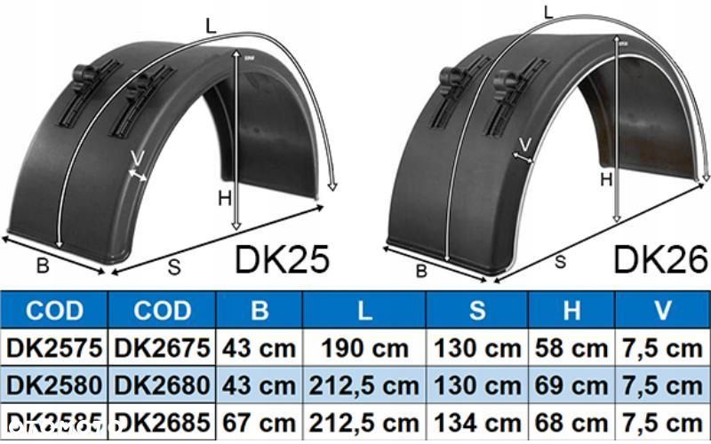 nadkole błotnik plastikowy tylny 430mm z mocowaniem - 3