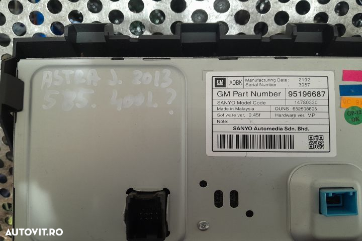 Navigatie auto 95196687 95196687 Opel Astra J [facelift] [2012 - 2018 - 3