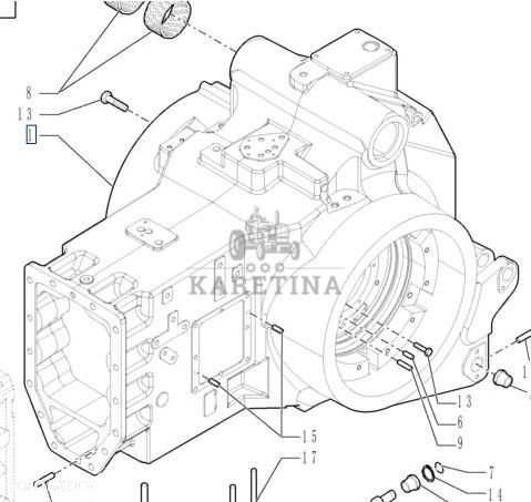 New Holland T7000 T7030 Główny Korpus Obudowa Tylnego Mostu CZĘŚCI 47136149 84219615 84312721 - 1