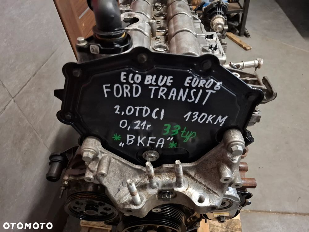 Silnik Ford Transit rok 2021 2,0 TDCI 130KM Kod silnika BKFA, ECO BLUE EURO 6 osprzęt tak jak na zdjęciu przebieg 33 tys - 2