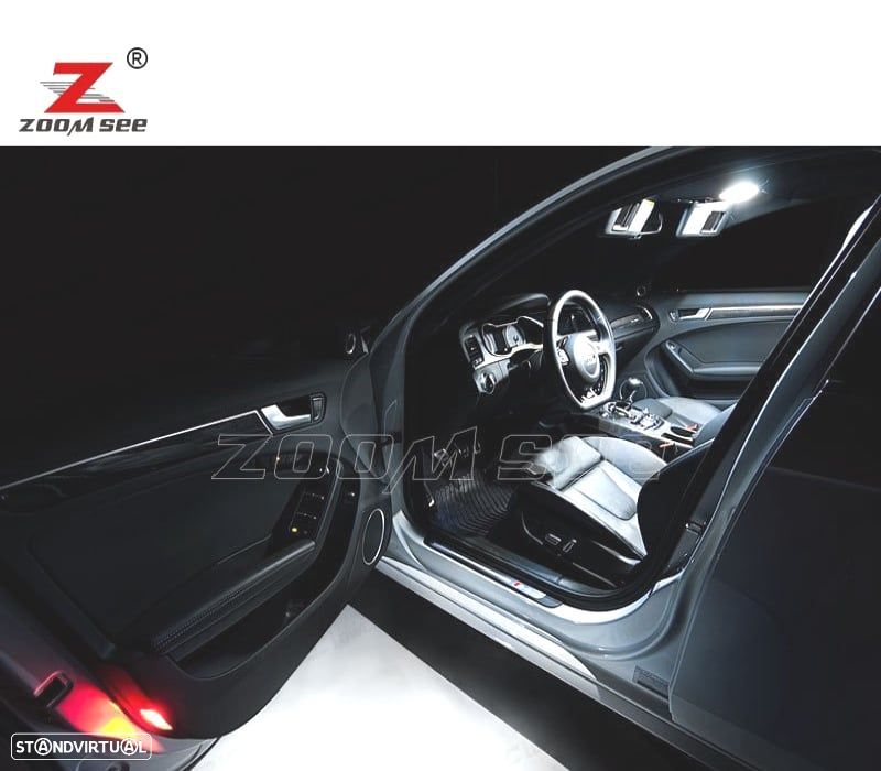 KIT COMPLETO DE 19 LÂMPADAS LED INTERIOR PARA AUDI A4 B8 8K2 S4 SEDÂN 09-15 - 6