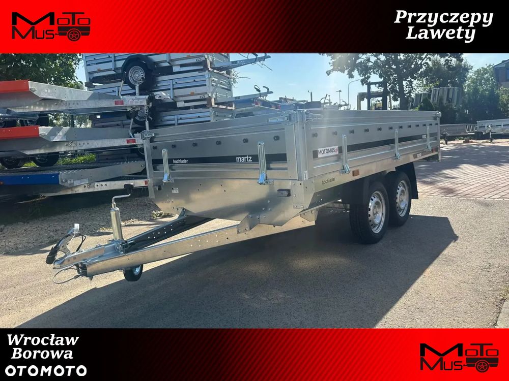 Martz Przyczepa Martz Hochlader 300/2 DMC 750 kg 300x150x40 2 osie koła pod spodem mocna wszystkie burty otwierane - 1