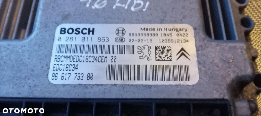 Peugeot 307 sterownik zestaw START 9661773380 - 2