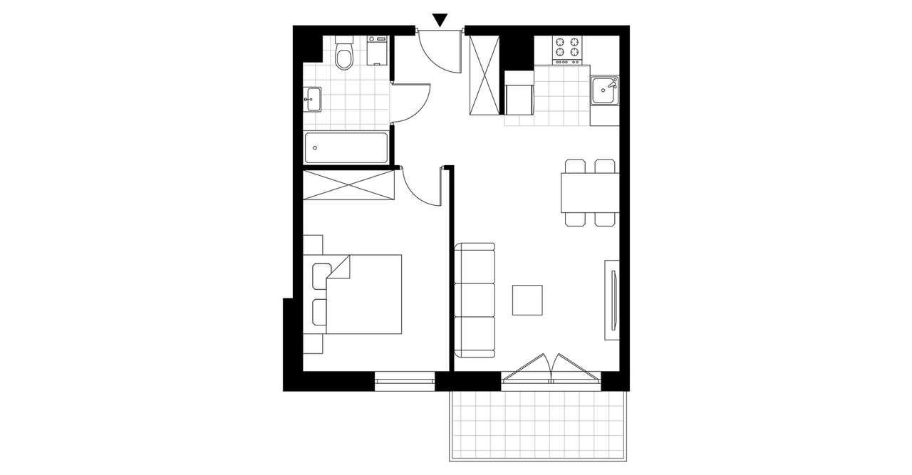 2-pokojowe mieszkanie 41m2 + balkon - Pełny obrazek: 4/13