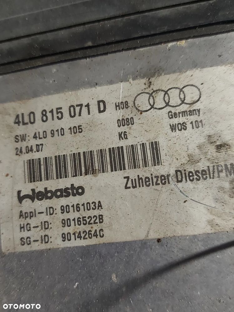 Ogrzewanie postojowe Webasto Audi Q7 4L diesel 4L0815071D - 8