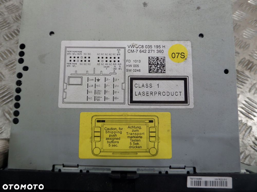 radio volkswagen oe 3c8035195h - 4