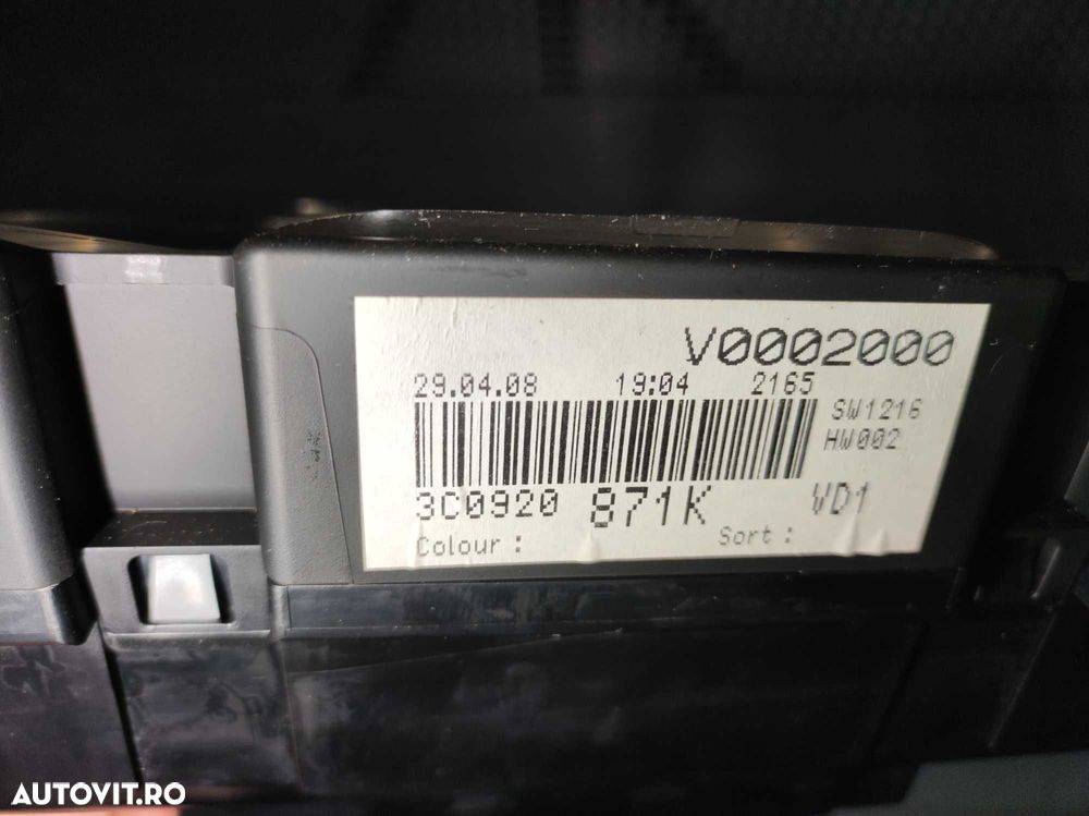 Ceasuri maxidot volkswagen vw passat b6 cod 3c0920871k - 4