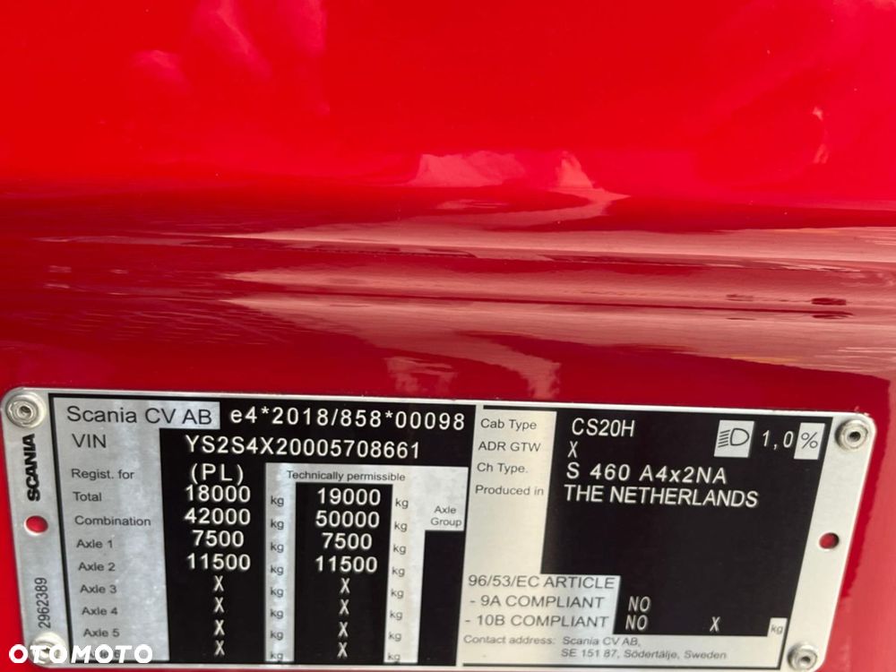 Scania S 460 A4x2NA Tachograf SMART 2 Klimatyzacja - 6