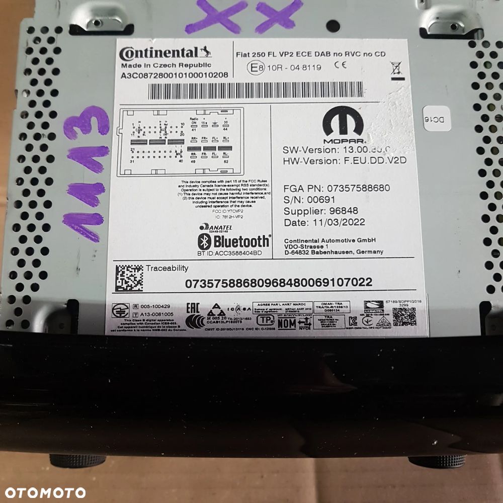 radio navi nawigacja 07357588680 ducato boxer jumper movano proace max NOWE ORYGINAŁ + KODY RADIA FOLJA NA EKRANIE - 17