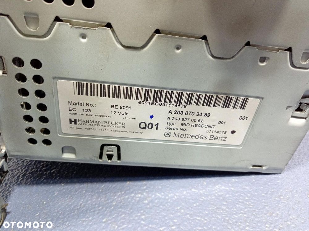 MERCEDES C KLASA W203 LIFT RADIO I NAWIGACJA A2038703489 - 5