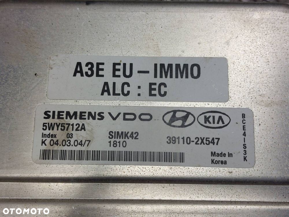 ZESTAW STARTOWY KIA RIO I 1.3 8V 39110-2X547 473810-1000 95250-FD100 - 2
