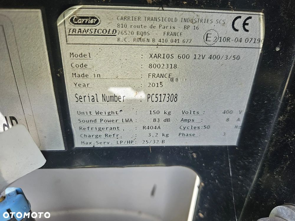 AGREGAT CHŁODNICZY Carrier Xarios 600 12V 2015 ROK - 4