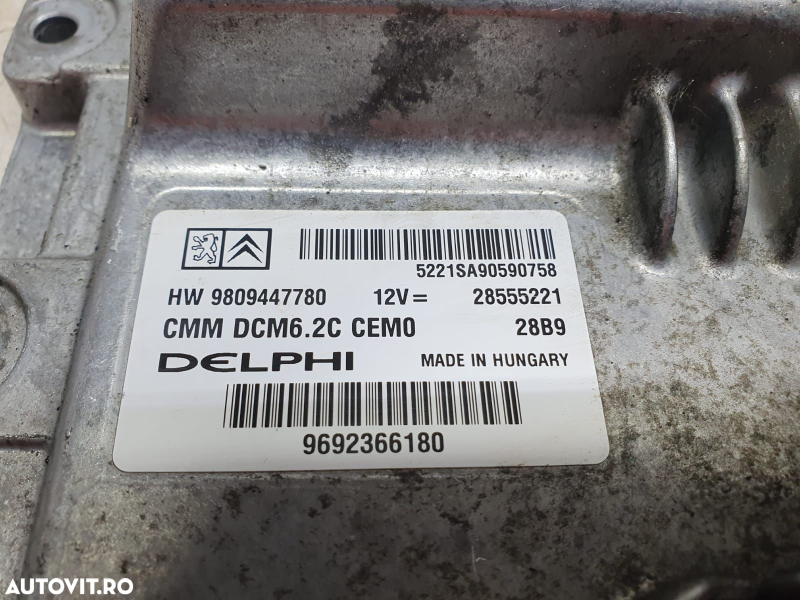 Calculator motor ecu 9809447780 28555221 2.0 hdi AHN (AH03) Peugeot B - 3