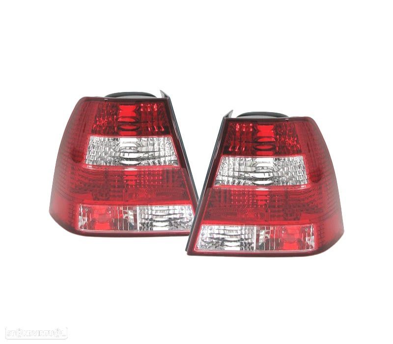 FAROLINS TRASEIROS VOLKSWAGEN VW BORA 98-05 VERMELHO BRANCO CRISTAL - 2