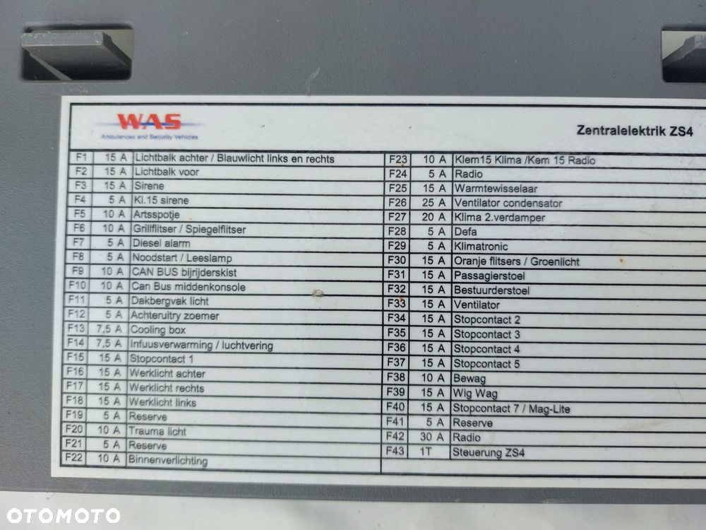 skrzynka bezpieczników ambulans "was" mercedes sprinter w906 eu - 8