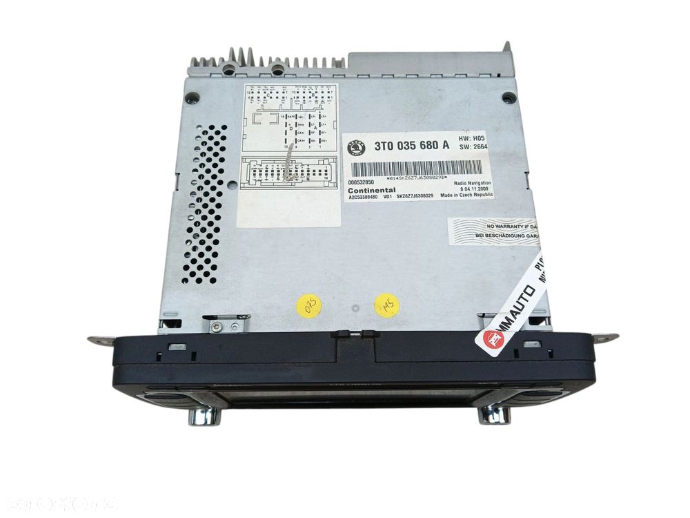 RADIO SKODA SUPERB II (2008-2013) 2.0 TDI 170KM 3T0035680A - 6
