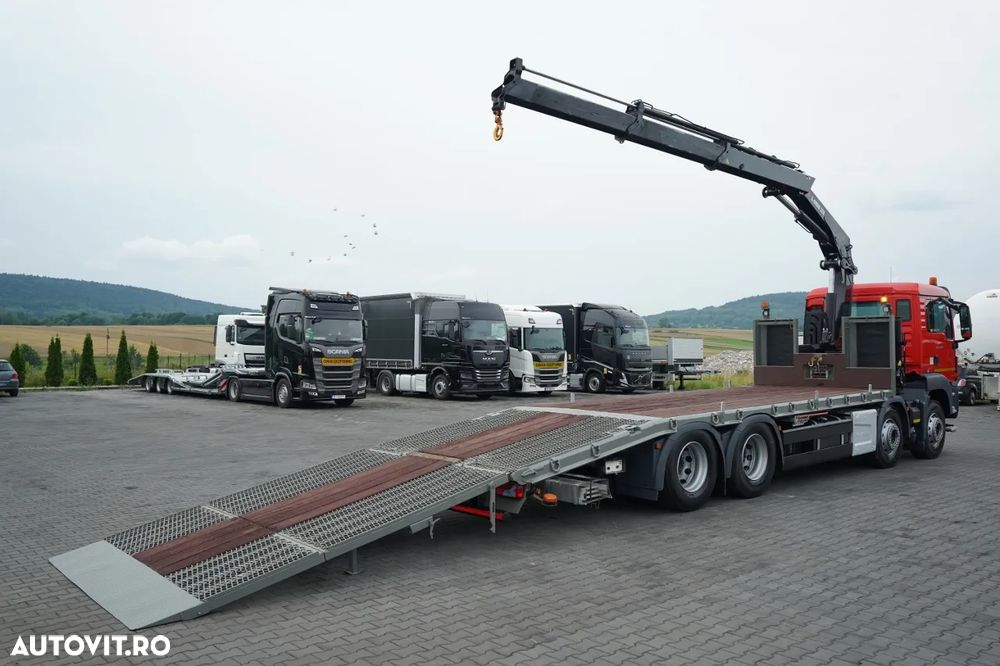 MAN TGS 35.360 / 8x2-4 / REMORCA AUTO + HIAB 228 E-2 HGV / PUNTE RIDICATĂ / COMANDE HIDRAULICE / TELECOMANDĂ / TROLIU / - 6