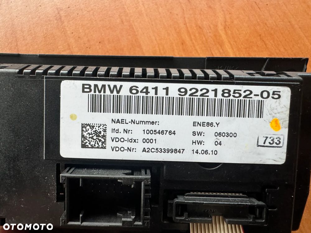 Panel sterowania klimatronik BMW E90 E91 9221852 - 4