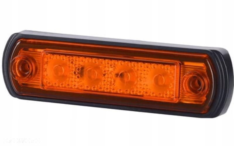 LAMPA OBRYSOWA LED POMARAŃCZOWA Z GUMOWĄ PODKŁADKĄ NA RURĘ 12/24V - 1