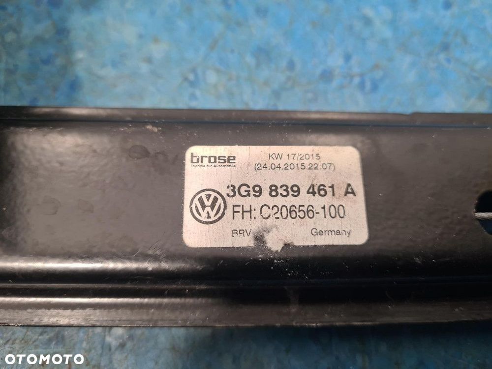 VOLKSWAGEN PASSAT B8 PODNOŚNIK SZYBY TYŁ LEWY 3G9839461A CUAA - 2