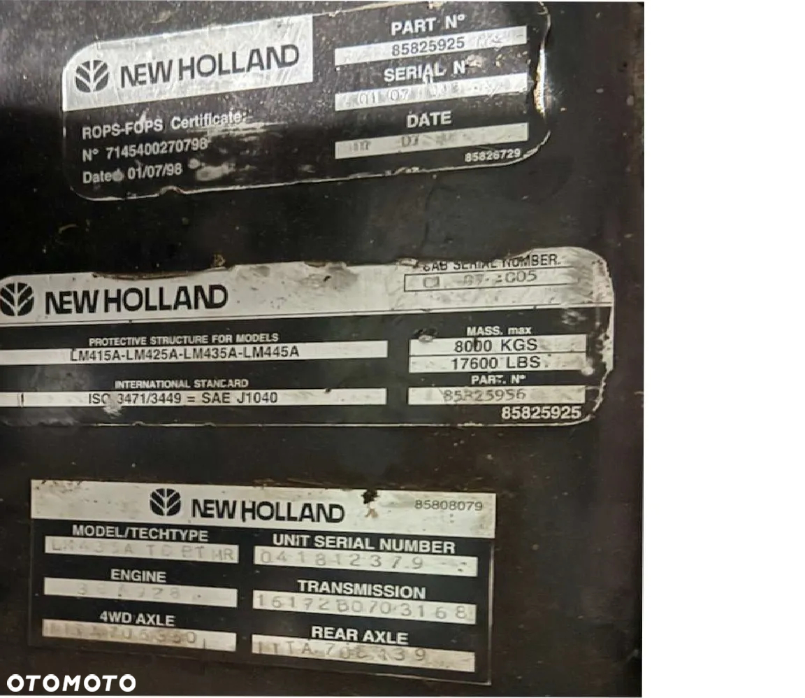 New Holland LM 435A TC, PT, MR - 9
