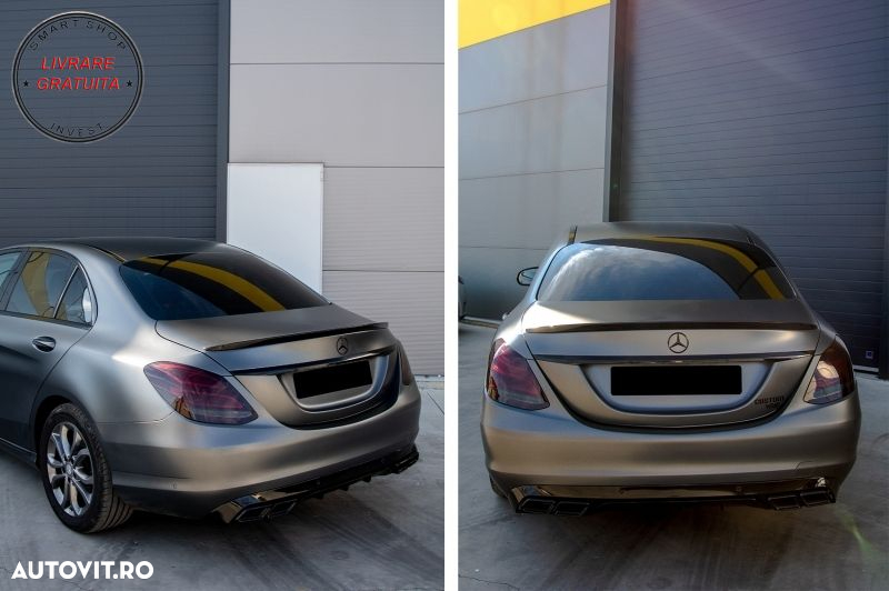 Difuzor Bara Spate Mercedes C-Class W205 S205 (2014-up) C63 Design pentru Bara Sta- livrare gratuita - 10