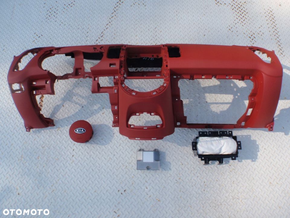 KIA SOUL DESKA KONSOLA KOKPIT PULPIT PÓŁKA PARAPET AIRBAG CZERWONA BEŻOWA - 2