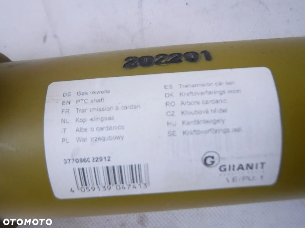 377086022912 blueline wałek przekazu mocy przekażnik nowy 860mm f22 250nm - 3