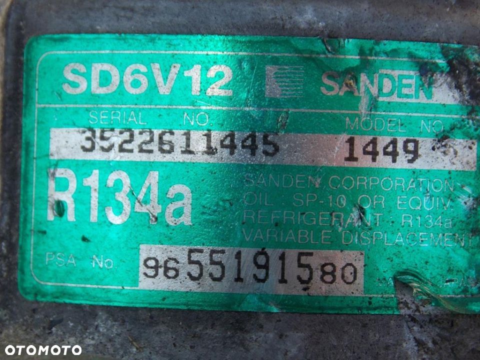 sprężarka klimatyzacji PEUGEOT 206 307 PARTNER 1.6 - 2