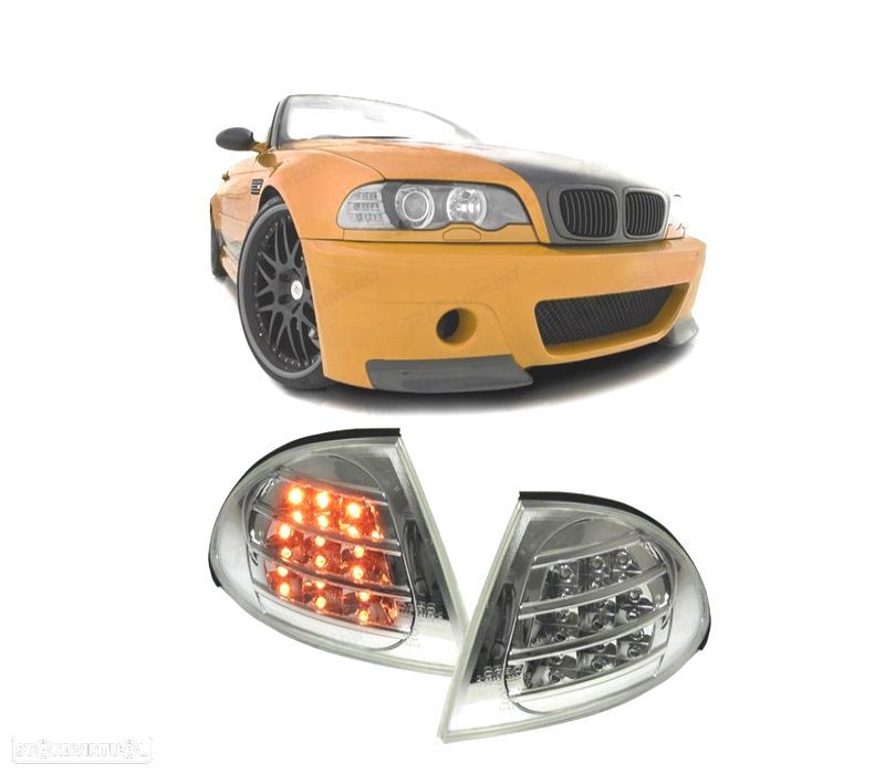 PISCAS FRONTAIS LED BMW E46 BERLINA 98-01 CROMADO - 1
