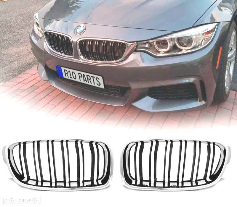GRELHAS BMW F30 F31 LOOK M3 PRETO CROMADO - 1