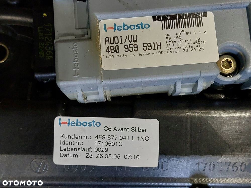 SZYBERDACH AUDI A6 C6 KOMBI AVANT 4B0959591H 4F9877041L - 4