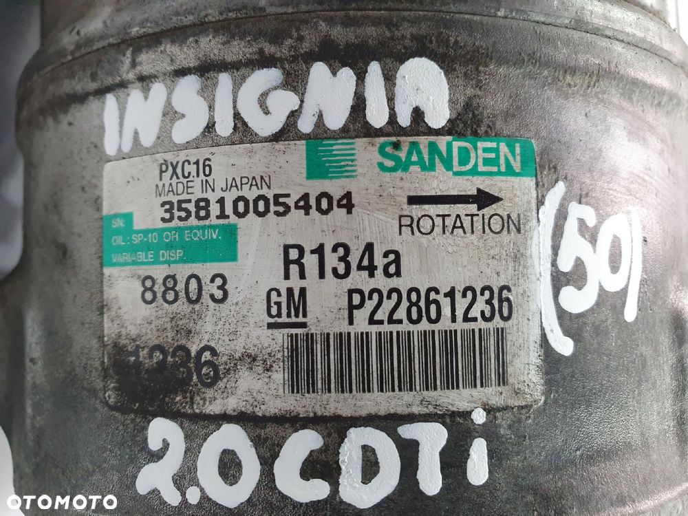 SPRĘŻARKA KLIMATYZACJI KOMPRESOR Opel Insignia 2.0 CDTI P22861236 PXC16 - 7