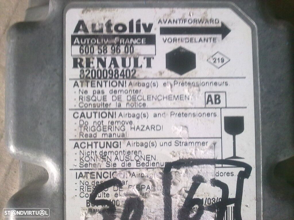 Modulo Airbag 8200098402 600589600 RENAULT KANGOO - 1